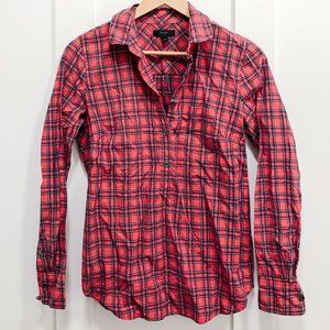 J Crew Women's Red Plaid Pullover Shirt - size 4